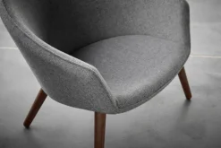 Fredericia Ditzel fåtölj, light grey - lackerad valnöt