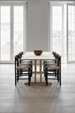 Fredericia J39 Mogensen-stol, svartmålad bok - papperssnöre