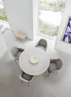 Fredericia JG hopfällbar pall, borstat stål - naturläder