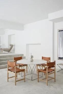 Fredericia JG hopfällbar pall, borstat stål - naturlig kanvas