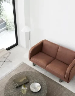 Fredericia JG hopfällbar pall, borstat stål - naturlig kanvas