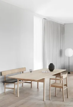 Fredericia Mogensen 3171 bänk, oljad ek - cognacsfärgat läder