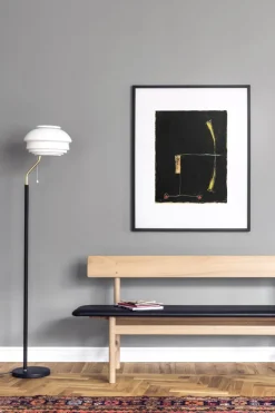 Fredericia Mogensen 3171 sittbänk, oljad ek - svart läder