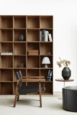 Fredericia Mono sittpuff 55 cm, svart läder