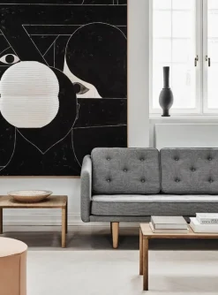 Fredericia Piloti soffbord, 63 cm x 63 cm, rökt ek