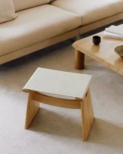 Fredericia Seto pall, svart ljusoljad ek - naturlig canvas