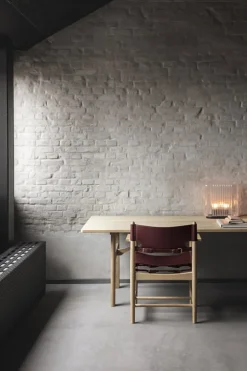 Fredericia The Spanish Dining Chair stol med armstöd, konjaksfärgat läder