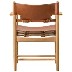 Fredericia The Spanish Dining Chair med armstöd, cognac läder - oljad ek