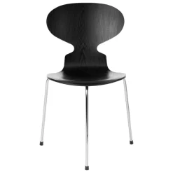 Fritz Hansen Ant stol 3100, 3 ben, svart ask - krom