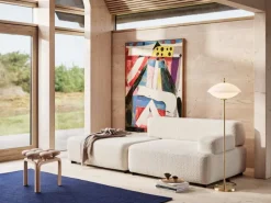 Fritz Hansen Clam golvlampa, opal - mässing