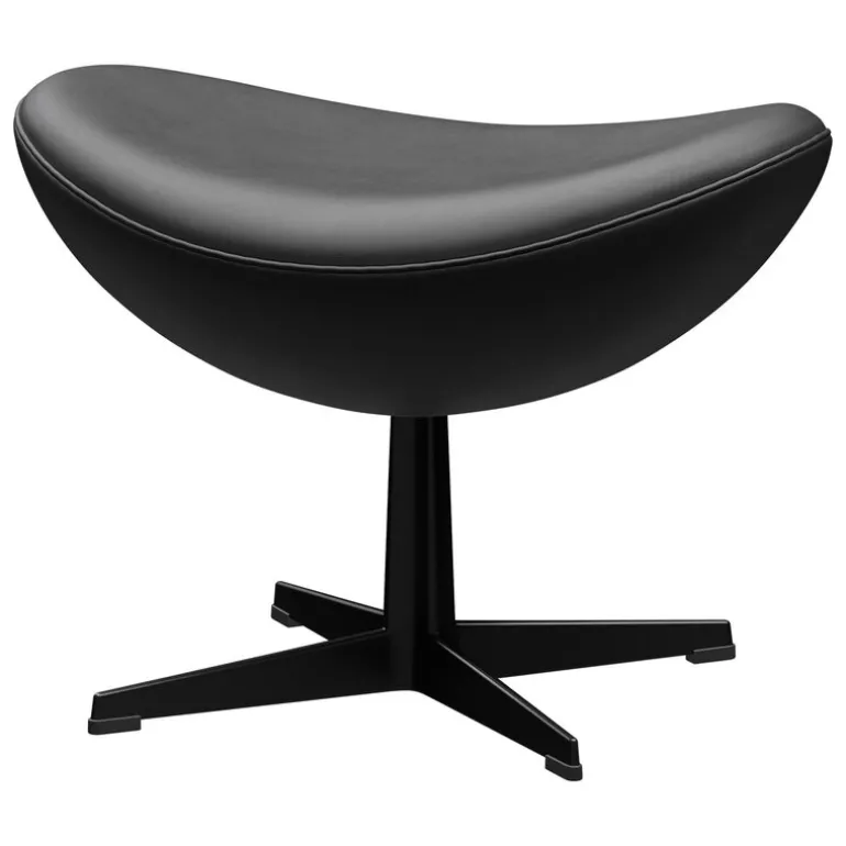 Fritz Hansen Egg fotpall, svart - läder Essential svart