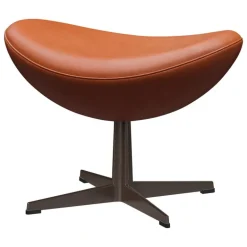 Fritz Hansen Egg fotpall, brun brons - läder Grace Walnut