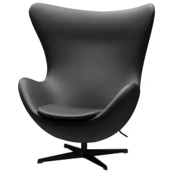 Fritz Hansen Egg loungefåtölj, svart - läder Essential svart