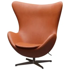 Fritz Hansen Egg loungefåtölj, brun brons - läder Grace Walnut