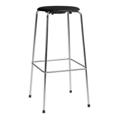 Fritz Hansen High Dot barpall, 76 cm, krom - svart askfaner