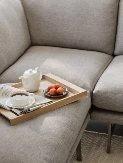 Fritz Hansen PL115 Lissoni hörnsoffa, mattpolerat stål - Clay 0012