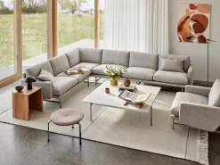 Fritz Hansen PL115 Lissoni hörnsoffa, mattpolerat stål - Clay 0012