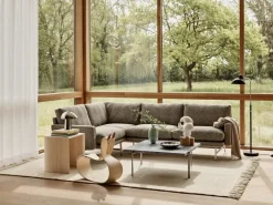 Fritz Hansen PL114 Lissoni hörnsoffa, höger, matt polerat stål - Moss 015