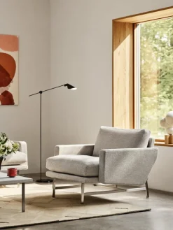 Fritz Hansen PL111S Lissoni fåtölj, mattpolerat stål - Clay 0012