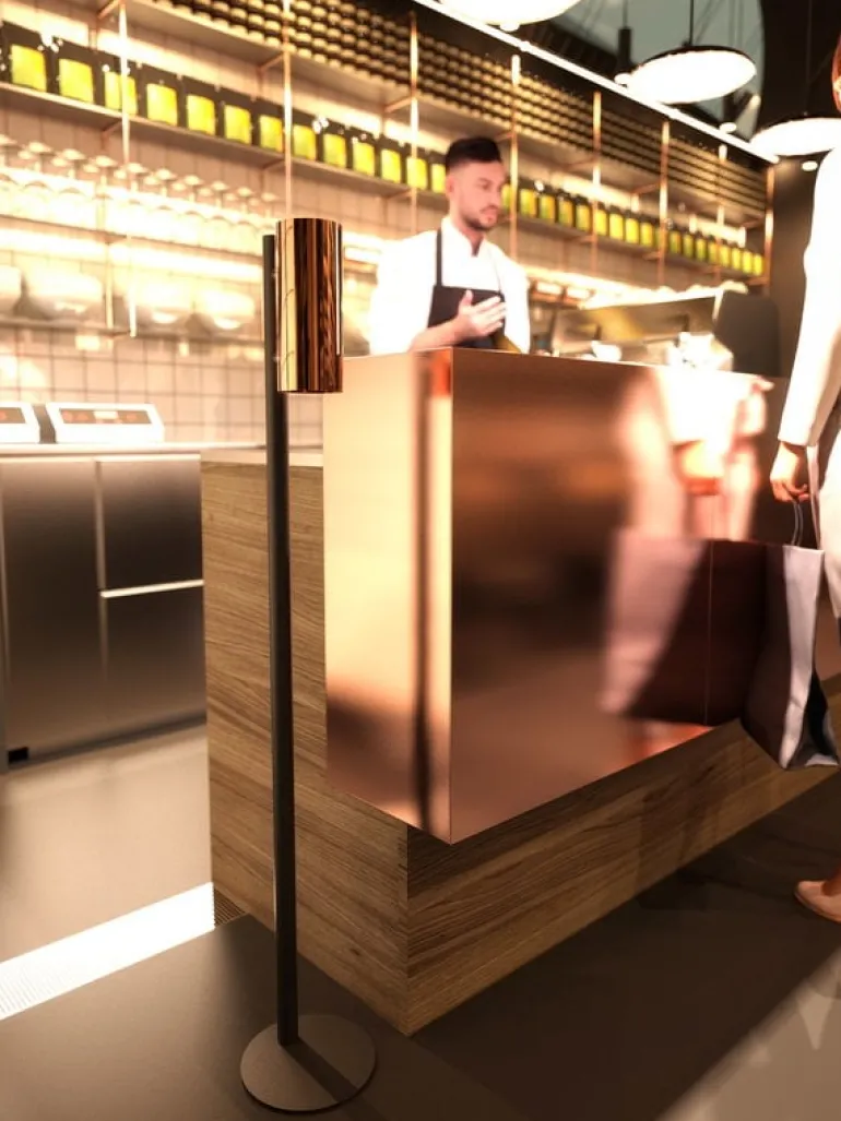 Frost Nova2 golvställ för tvål- och handspritsdispenser, mattsvart