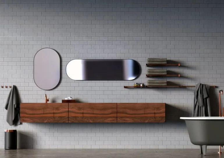 Frost Unu 4139 spegel, 40 x 140 cm, svart