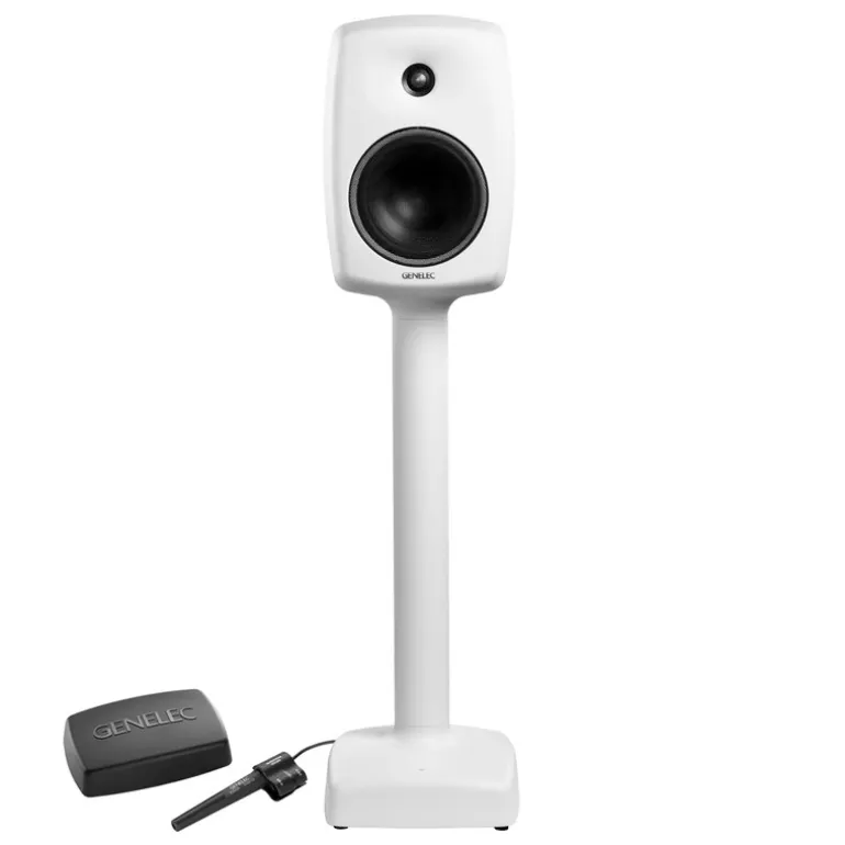 Genelec 6040R Smart Active högtalare + GLM-kit, vit - svart front