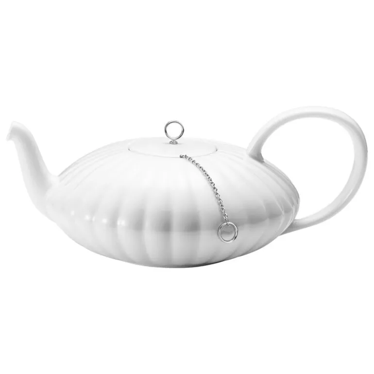 Georg Jensen Bernadotte tekanna, 1,2 L, porslin - rostfritt stål