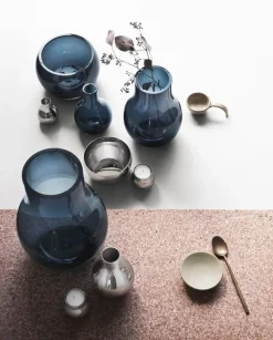 Georg Jensen Cafu vas M, blått glas