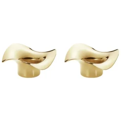 Georg Jensen Cobra värmeljushållare, 2 st, guld