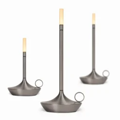 Graypants Wick S bordslampa, batteridriven, grafit