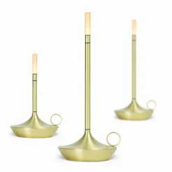 Graypants Wick S bärbar bordslampa, mässing