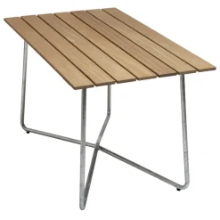 Grythyttan Stålmöbler Bord B25A, 120 x 70 cm, galvaniserat stål - oljad ek