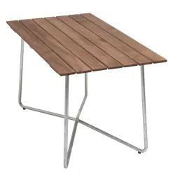 Grythyttan Stålmöbler Bord B25A, 120 x 70 cm, galvaniserat stål - teak
