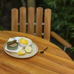 Grythyttan Stålmöbler Bord 9A, 120 cm, galvaniserat stål - teak