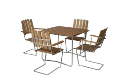 Grythyttan Stålmöbler Fåtölj A2, galvaniserat stål - teak