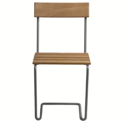 Grythyttan Stålmöbler Stol 1, galvaniserat stål - teak