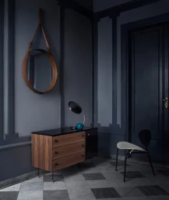 GUBI Adnet spegel, L, tan läder