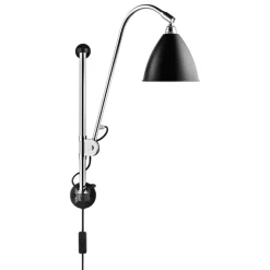 GUBI Bestlite BL5 vägglampa, 16 cm, krom - halvmatt svart