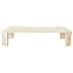 GUBI Doric soffbord, 140 x 80 cm, neutral vit travertin