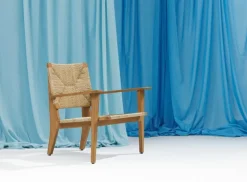 GUBI F-Chair Outdoor lounge stol, naturlig - teak