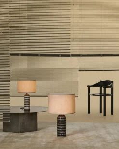 GUBI Gravity Upcycled-Marble Edition bordslampa, stor, grå/svart - canvas