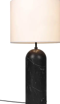 GUBI Gravity XL golvlampa, låg, svart marmor - vit