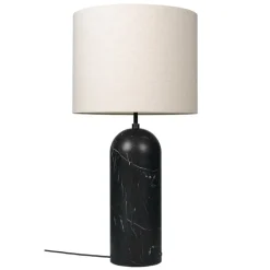 GUBI Gravity XL golvlampa, låg, svart marmor - kanvas