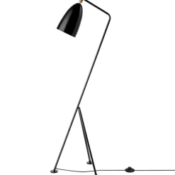 GUBI Gräshoppa golvlampa, svart, glansig