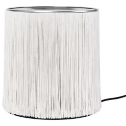 GUBI Model 597 bordslampa, polerat aluminium - gräddfärgade fransar
