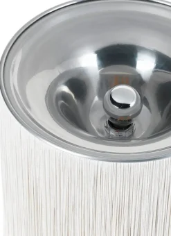GUBI Model 597 bordslampa, polerat aluminium - gräddfärgade fransar