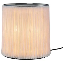 GUBI Model 597 bordslampa, polerat aluminium - gräddfärgade fransar