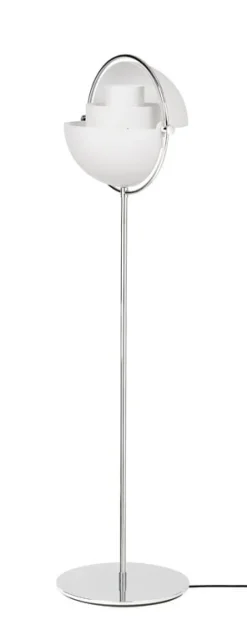 GUBI Multi-Lite golvlampa, krom - vit