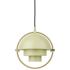 GUBI Multi-Lite pendellampa, liten, mässing - desert sage