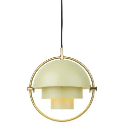 GUBI Multi-Lite pendellampa, liten, mässing - desert sage